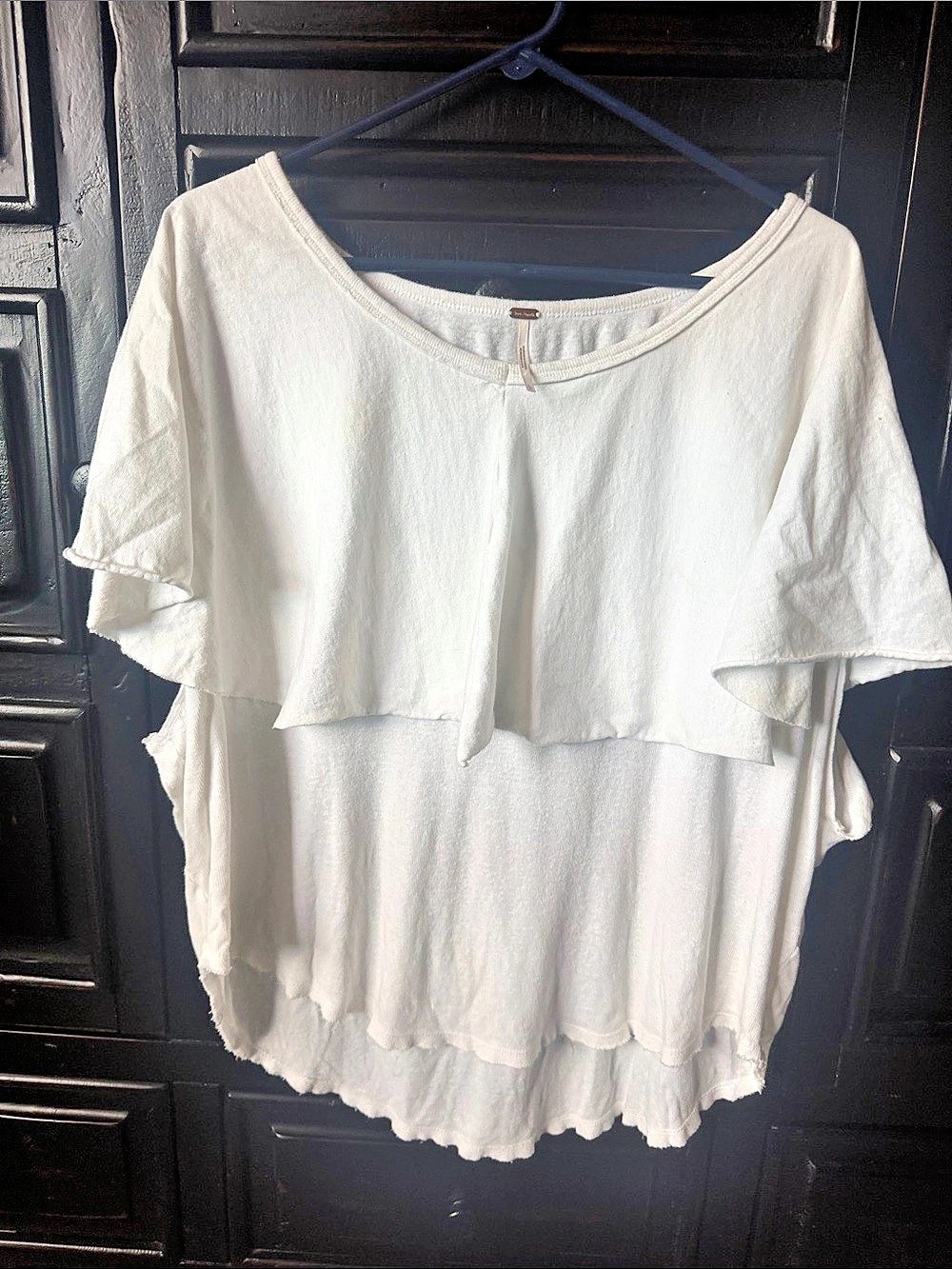 Free People Evangeline Tee White Blouse Size Large